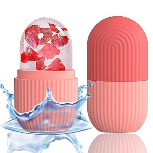LX INDIA Face Massager SKINROTH Ice Face Roller Silicone Facial Cube (Pink, Pack of 2)
