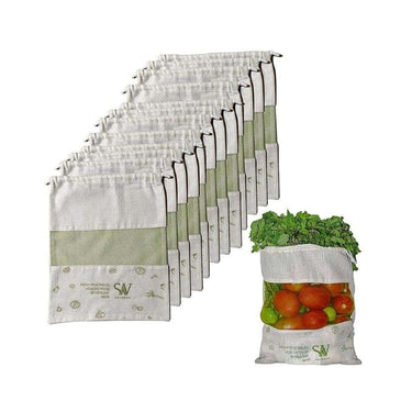 LXINDIA Bag Skinwoo Organic Cotton Reusable Vegetable Bag for Fridge Eco-Friendly Storage Bags Perfect for Fruits Vegetables Pulses