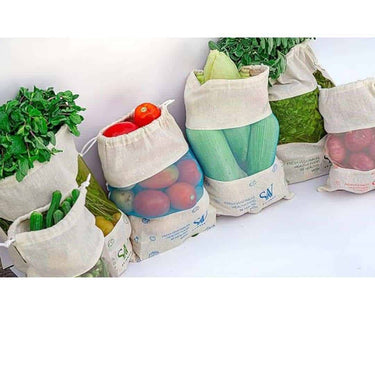 LXINDIA Bag Skinwoo Organic Cotton Reusable Vegetable Bag for Fridge Eco-Friendly Storage Bags Perfect for Fruits Vegetables Pulses