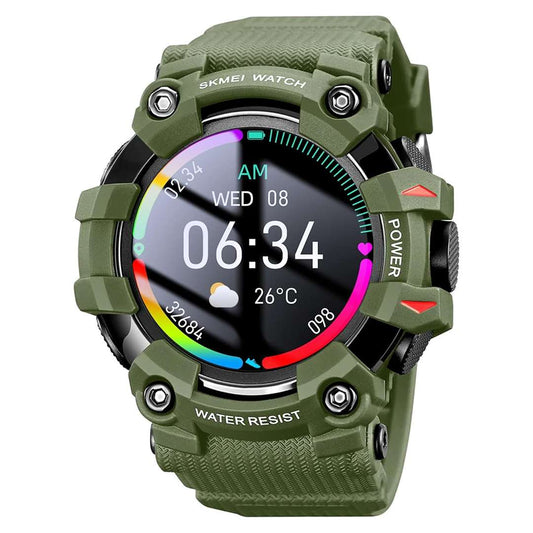 LX INDIA Watch SKMEI Fitness Smartwatch Full Touch Screen Dial Bluetooth Call Watch, Zinc Alloy Frame ABS Case Men's Watch (Army Green Camo)
