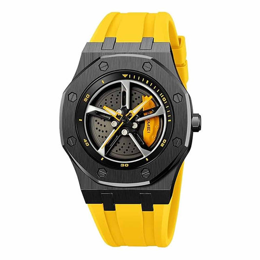 LX INDIA Wrist Analog Watch SKMEI Men's Analog Sports Watch Waterproof LED Men's  Wristwatch 2359 (Yellow Silica Gel)