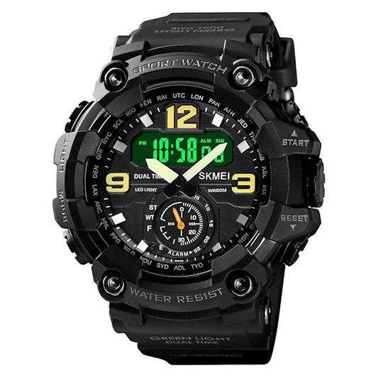 LX INDIA Wrist Analog Watch Black Skmei Men's Digital Sports Wrist Watch LED Screen Large Face Electronics Military Watches- 1637