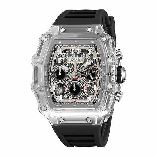 LX INDIA Wrist Analog Watch Black - Transparent Skmei New Launch Sport Analog Watch Men's Watch, Silica Gel Soft Rubber Band Wrist Watch for Men - 2305