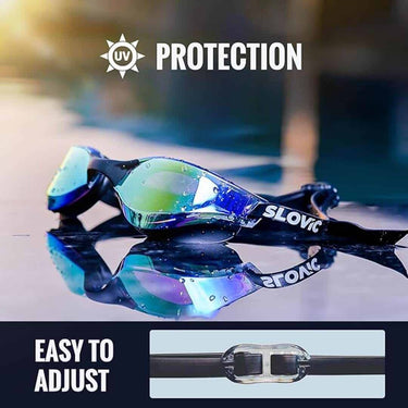 LXINDIA Swimming Kit SLOVIC Black Swimming Goggles Nose Bridge  Straps with Ear Plugs Nose Clip