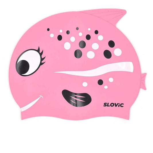 LX INDIA HEAD CAPS SLOVIC Swimming Cap for Kids [Red Rose]