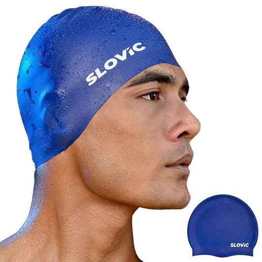 LX INDIA HEAD CAPS Slovic Swimming Cap for Men & Women [Blue]Blue Cap Basic