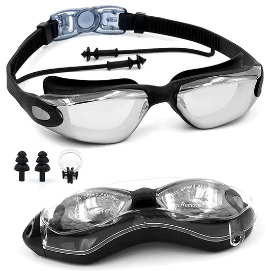 LX INDIA swimming set SLOVIC Swimming Goggles for Men [Black]
