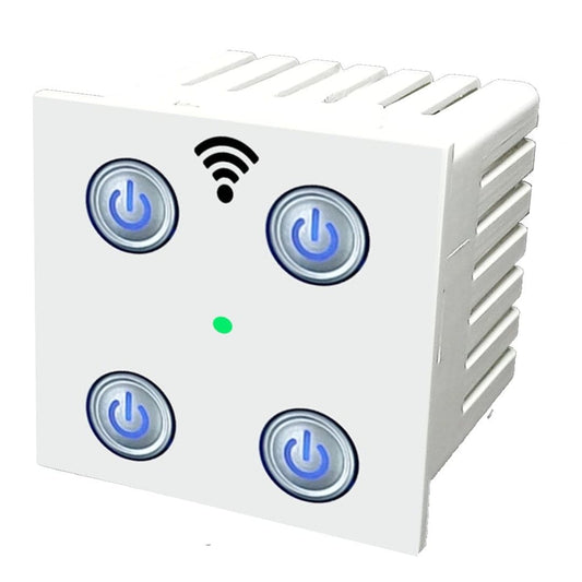 LX INDIA Wifi switch board Smarteefi 4 Port WiFi Smart Switch, Modular, Voice/App/Manual Control, Scheduling, Countdown Timer, Compatible with Alexa & Google Home, 2 YEAR WARRANTY (4 Port)
