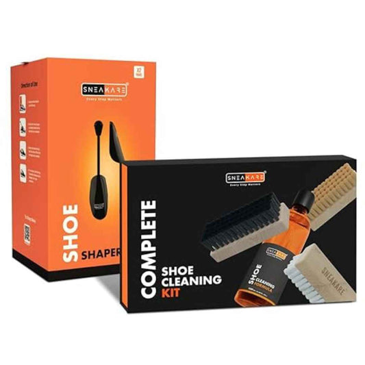 LX INDIA Shoe cleaning set SNEAKARE Complete Shoe Cleaning Kit - Shoe Cleaner,Brushes (Soft, Medium, Stiff), Microfiber Towel