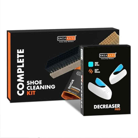 LX INDIA Shoe cleaning set SNEAKARE Complete Shoe Cleaning Kit - Shoe Cleaner,Brushes (Soft, Medium, Stiff), Microfiber Towel