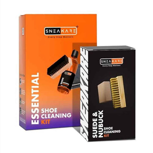LX INDIA Shoe cleaning set SNEAKARE Essential Shoe Cleaning Kit - 100 ml Shoe Cleaner, 1 Medium Bristle Brush & 1 Mircrofiber Towel I Suede & Nubuck Kit
