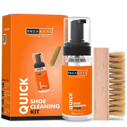 LX INDIA Shoe cleaning set SNEAKARE Shoe Cleaning Kit With 1 Foam Cleaner (150ml) & 1 Soft Bristle Brush For Instant Cleaning, White Shoe Cleaning Kit