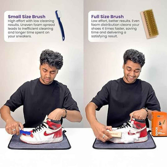 LX INDIA Shoe cleaning set SNEAKARE Shoe Cleaning Kit With 1 Foam Cleaner (150ml) & 1 Soft Bristle Brush For Instant Cleaning, White Shoe Cleaning Kit