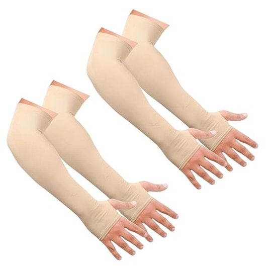 LX INDIA Arm Sleeves SNMMIFER UV Protection Arm Sleeves with Thumb Holes 2 pair Skin