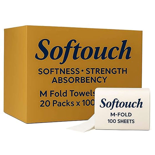 LXINDIA Tissue Softouch m fold tissue 100 Sheet Per Packet Pack of 20 (Total 2000 Sheets M fold Napkins)