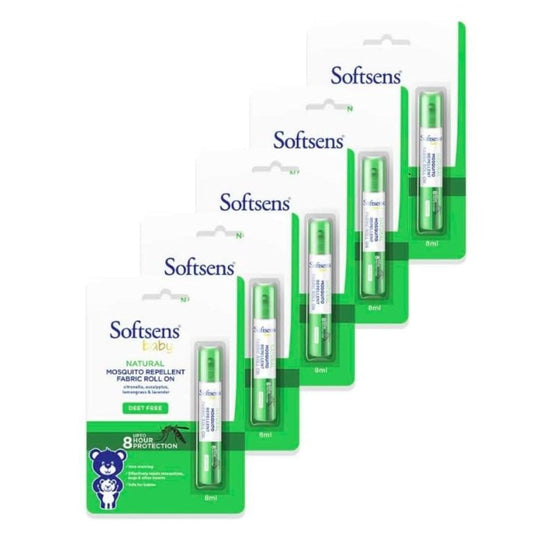LX INDIA Mosquito Repellent Fabric-Roll on Softsens Baby Natural Mosquito Repellent Fabric Roll-On - 8ml Pack of 5