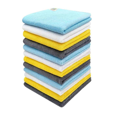 LXINDIA Cleaning Towel SOFTSPUN Microfiber Cleaning Cloths, 12pcs 30x30cms 220 GSM