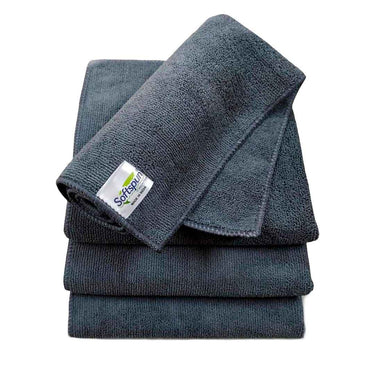 LXINDIA Cleaning Towel SOFTSPUN Microfiber Cloth 4 pcs 40x40 cms Grey