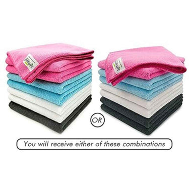 LXINDIA Cleaning Towel SOFTSPUN Microfiber Cloth 40x40 cms Multi Color 8 Pcs