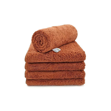 LXINDIA Cleaning Towel SOFTSPUN Microfiber High Loop Cleaning Cloths 380 GSM Brown 5 pcs