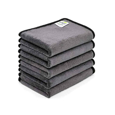 LXINDIA Cleaning Towel SOFTSPUN Microfiber Small Wipes 20X30 Cms 5 Pcs Grey