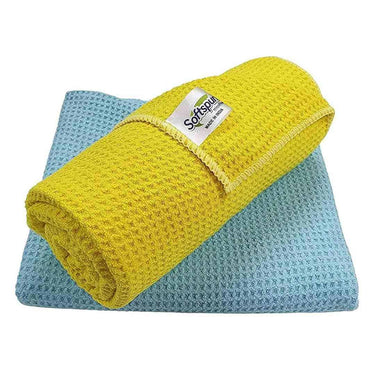 LXINDIA Cleaning Towel SOFTSPUN Microfiber Waffle Weave Cloths, 40x60 Cms 2 Piece