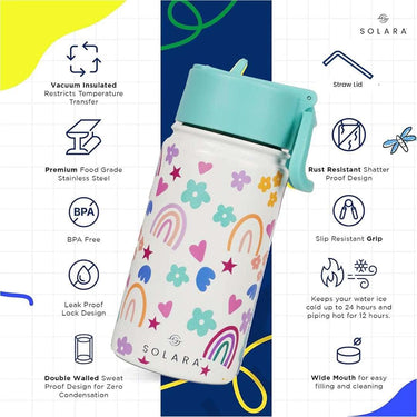 LXINDIA bottle SOLARA Insulated Water Bottle for Kid Rainbow 450 ml