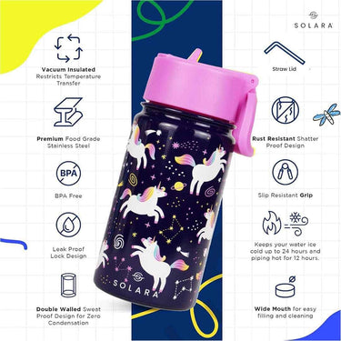 LXINDIA bottle SOLARA Insulated Water Bottle for Kid Unicorn 450 ml