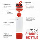 LXINDIA bottle SOLARA Protein Shaker Bottle 650 ML Red