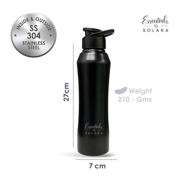 LXINDIA bottle SOLARA Stainless Steel Sipper Water Bottle 1 Litre Black