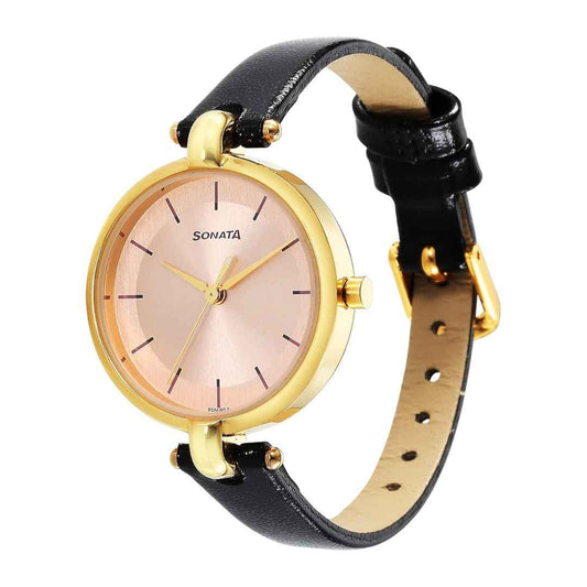 LX INDIA Analog Watch Sonata Gold Edit Pink Dial Women Analog Watch with Leather Strap
