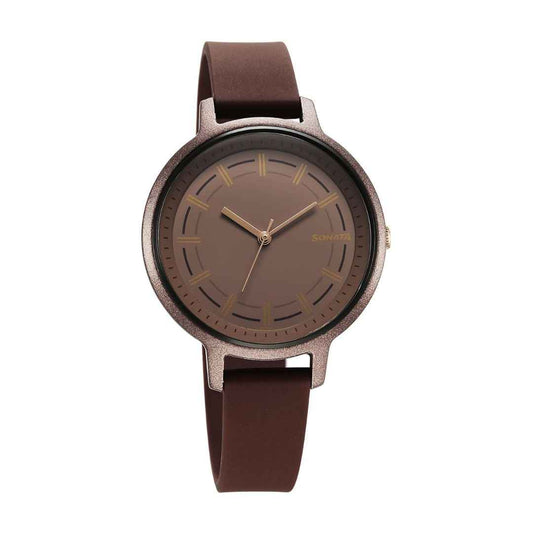 LX INDIA Analog Watch brown Sonata Splash Quartz Analog Brown Dial Plastic Strap Watch for Women