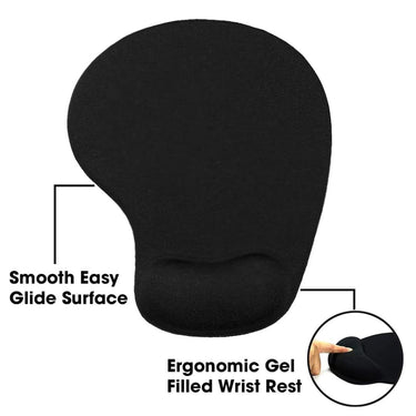 LXINDIA Mouse Pad Sounce Mouse Pad with Superior Micro Weave Cloth Mousepad (Palm Rest Black)