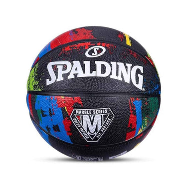 LXINDIA Basket Ball Spalding Marble Professional Match Ball Rubber Moulded Basketball (Black) Size 7