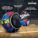 LXINDIA Basket Ball Spalding Marble Professional Match Ball Rubber Moulded Basketball (Black) Size 7