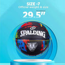 LXINDIA Basket Ball Spalding Marble Professional Match Ball Rubber Moulded Basketball (Black) Size 7