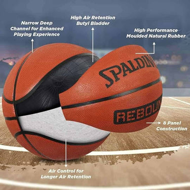 LXINDIA Basket Ball Spalding Rebound Professional Match Ball Rubber Moulded Basketball Size 7