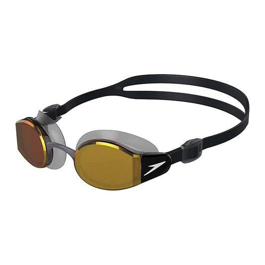 LX INDIA Swimming Goggles Speedo Unisex Adult Mariner Pro Mirror-Lens Swim Goggles - Black & Orange