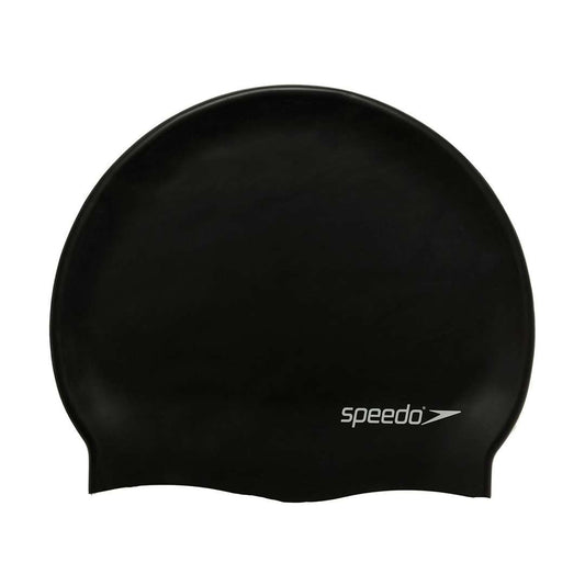 LX INDIA HEAD CAPS Speedo Unisex Flat Silicone Swim Cap for Men and Women black