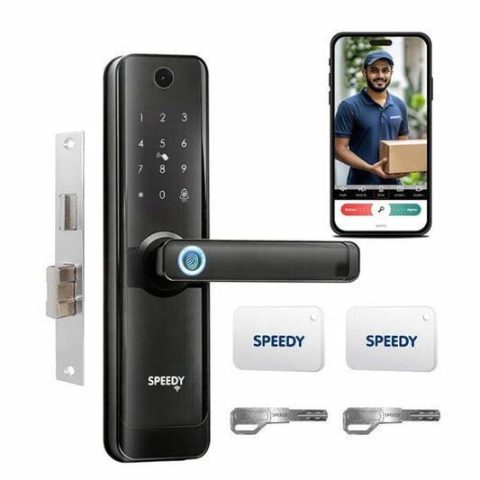 LX INDIA Smart Lock Speedy Atom i WiFi Smart Door Lock for Main Door with Built in Camera
