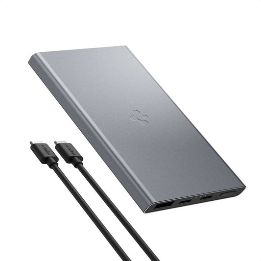 LX INDIA Power Bank Spigen 10,000mAh, 22.5W Fast Charging Durable Alloy Power Bank with PD3.0 20W for 2 USB-C Ports - Dark Silver