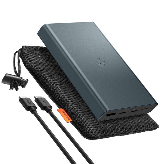 LX INDIA Power Bank Spigen 20,000mAh, 30W Fast Charging Durable Alloy Power Bank with PD3.0 20W for 2 USB-C Ports - Navy Blue