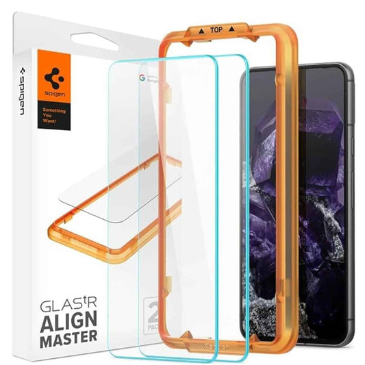 LXINDIA Screen Guard Spigen AlignMaster Screen Protector Guard for Pixel 8 (2 Pack)