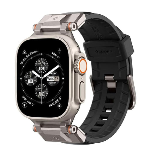 LX INDIA Watch straps Spigen DuraPro Armor PU Strap Band for Apple Watch  - Black