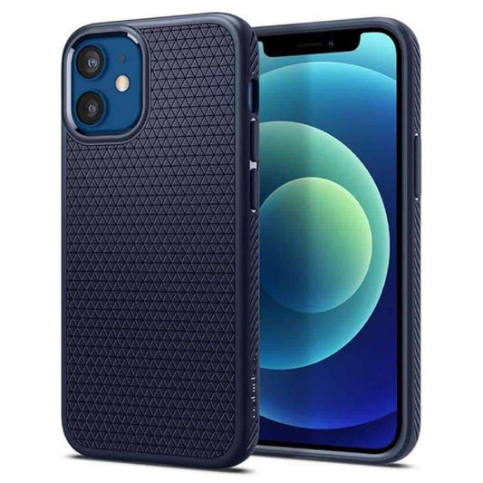 LXINDIA Protection Covers Spigen Liquid Air Back Cover Case Compatible with iPhone 12 Mini (Navy Blue)