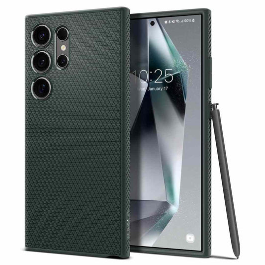 LX INDIA Protection Covers Spigen Liquid Air for Samsung Galaxy S24 Ultra Case Abyss Green