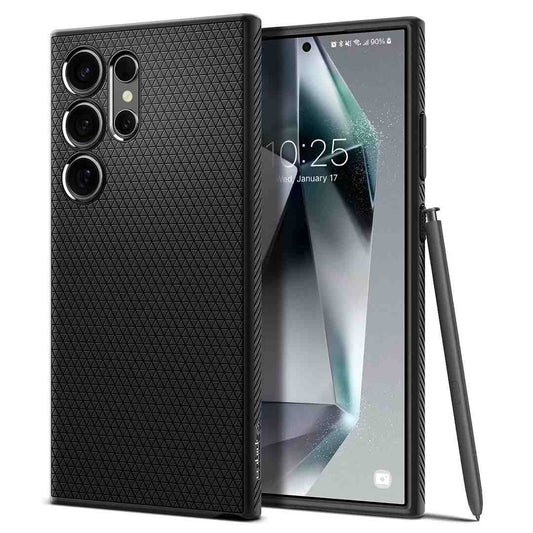 LX INDIA Protection Covers Spigen Liquid Air for Samsung Galaxy S24 Ultra Case black