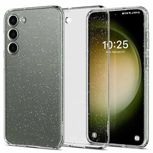 LXINDIA Protection Covers Spigen Liquid Crystal Glitter Back Cover for Galaxy S23 (Crystal Quartz)