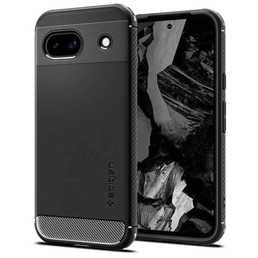 LXINDIA Protection Covers Spigen Rugged Armor Back Cover for Pixel 8a (Matte Black)