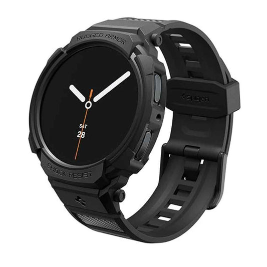 LX INDIA Watch straps Spigen Rugged Armor Pro for Samsung Galaxy Watch 8 (44mm) Case with Strap - Matte Black